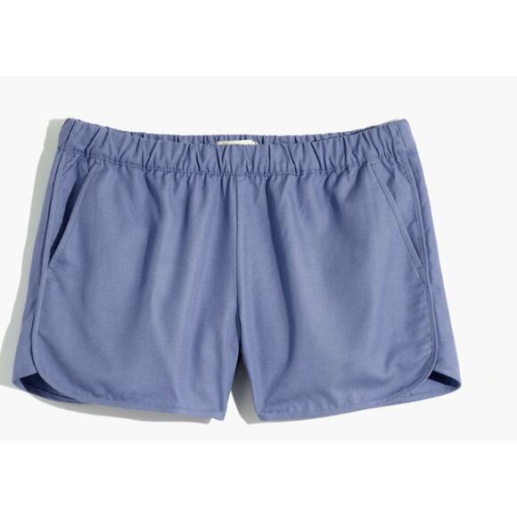 Madewell Shorts Plus Pull-On Size 1X Cotton Viscose Blue 4.5" Inseam Stretch NWT - Picture 1 of 7